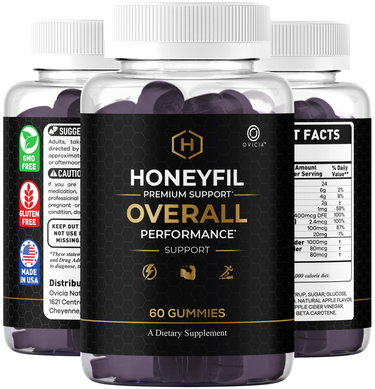 Emballage des gommes Honeyfil sur fond clair