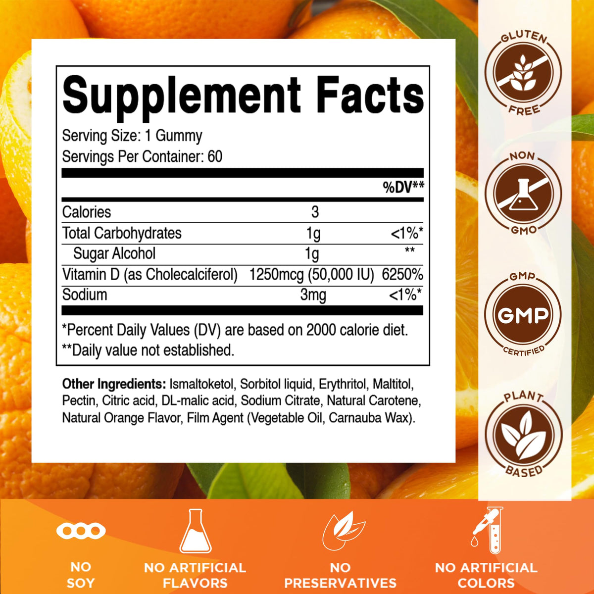 Emballage des Gommes Vitamatic au goût d'orange