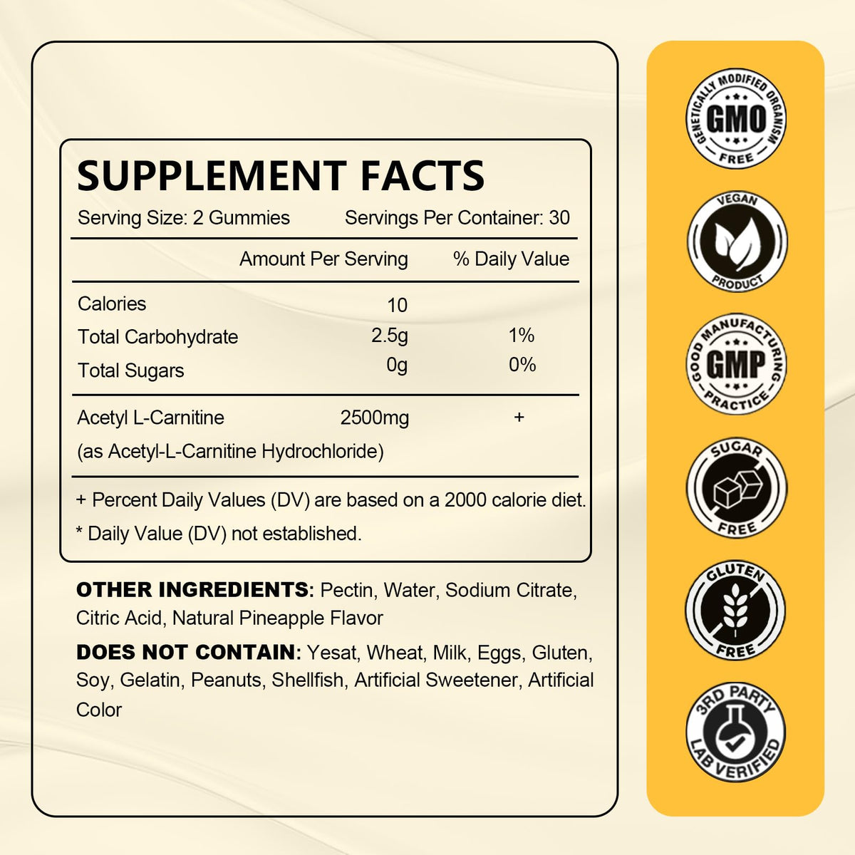 Emballage des gummies acétyl L-carnitine JOVITHEA