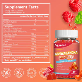 Emballage des gummies Ashwagandha Agumoon 3000mg