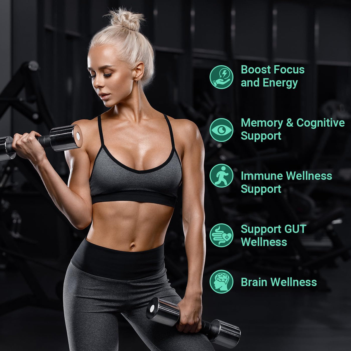 Emballage des gummies Ashwagandha et Lion's Mane de Wiszeen