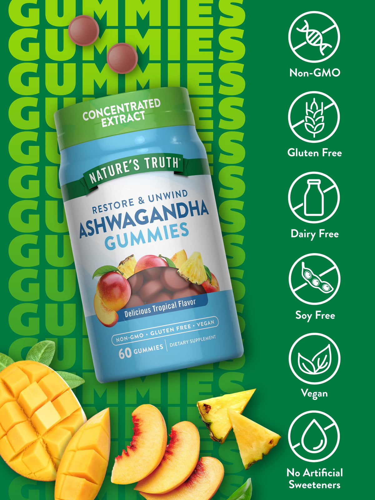 Emballage des gummies Ashwagandha Nature's Truth