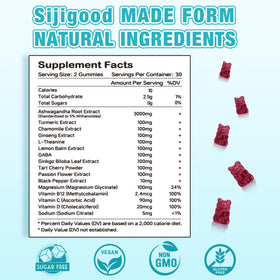 Emballage des gummies Ashwagandha Sijigood 60 unités