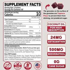 Emballage des gummies Astaxanthine 24mg avec Resvératrol 500mg
