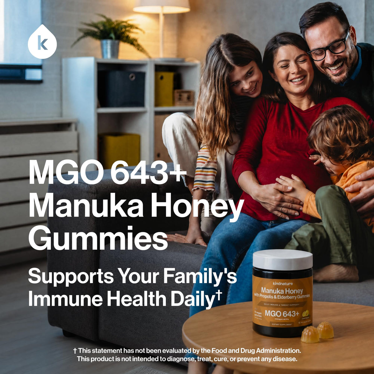 Emballage des gummies au miel de Manuka MGO 643+ de kindnature