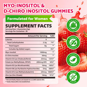 Emballage des gummies BVIVLOO avec Myo-Inositol et D-Chiro-Inositol