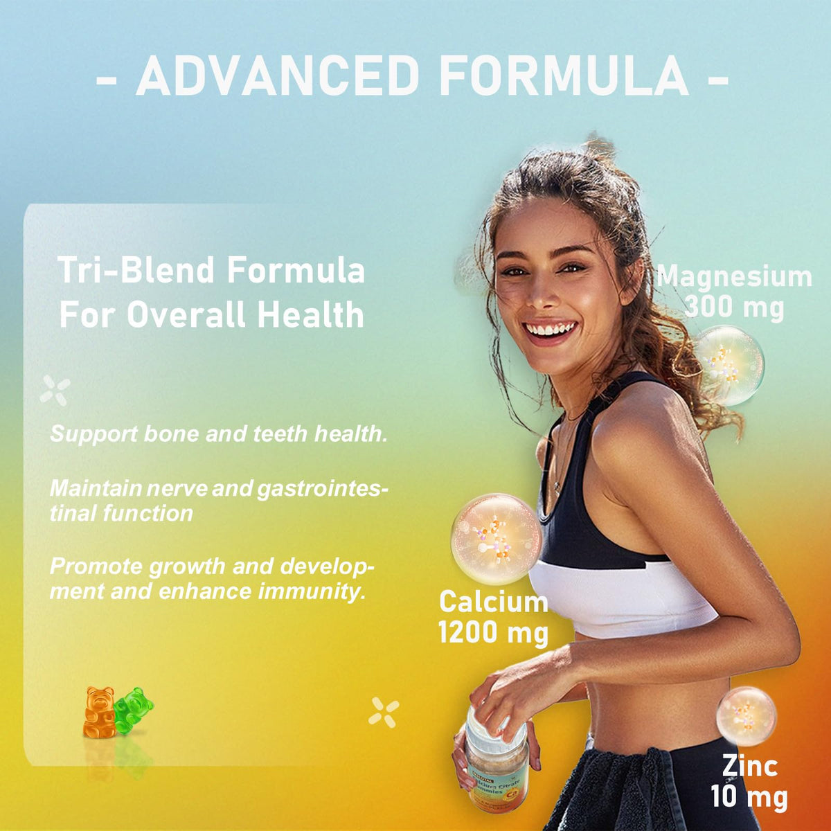 Emballage des gummies Calcium Citrate 1200mg MSLOTAL