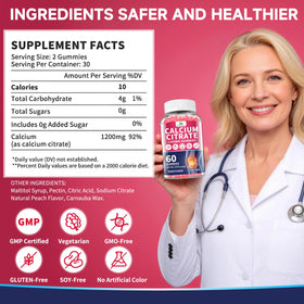 Emballage des gummies Calcium Citrate 1200mg PureBalm