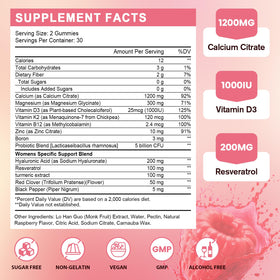 Emballage des Gummies Calcium Femmes YANLUOBO