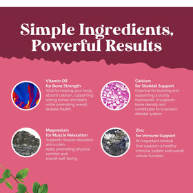 Emballage des gummies Calcium Magnésium Zinc avec informations nutritionnelles