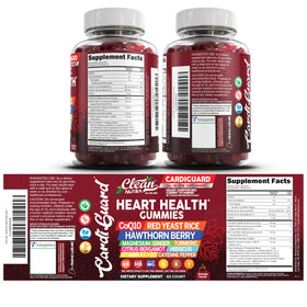 Emballage des gummies CoQ10 Clean Nutraceuticals avec informations nutritionnelles