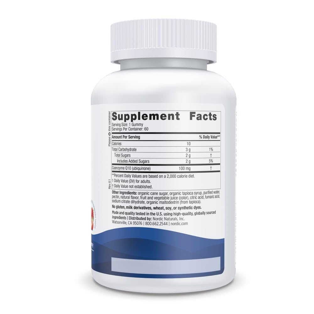 Emballage des Gummies CoQ10 Nordic Naturals 100mg