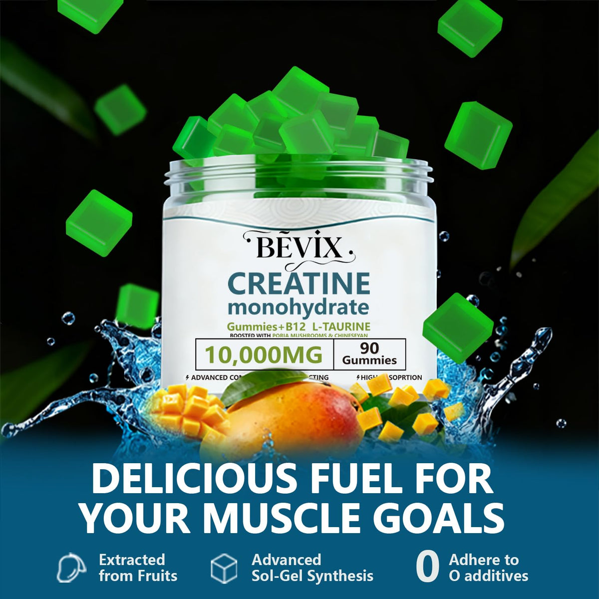 Emballage des gummies créatine BEVIX 331g