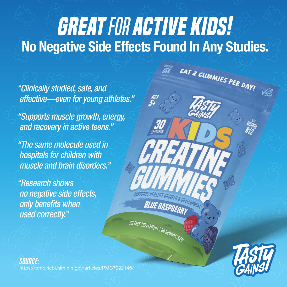 Emballage des Gummies Créatine TASTY GAINS