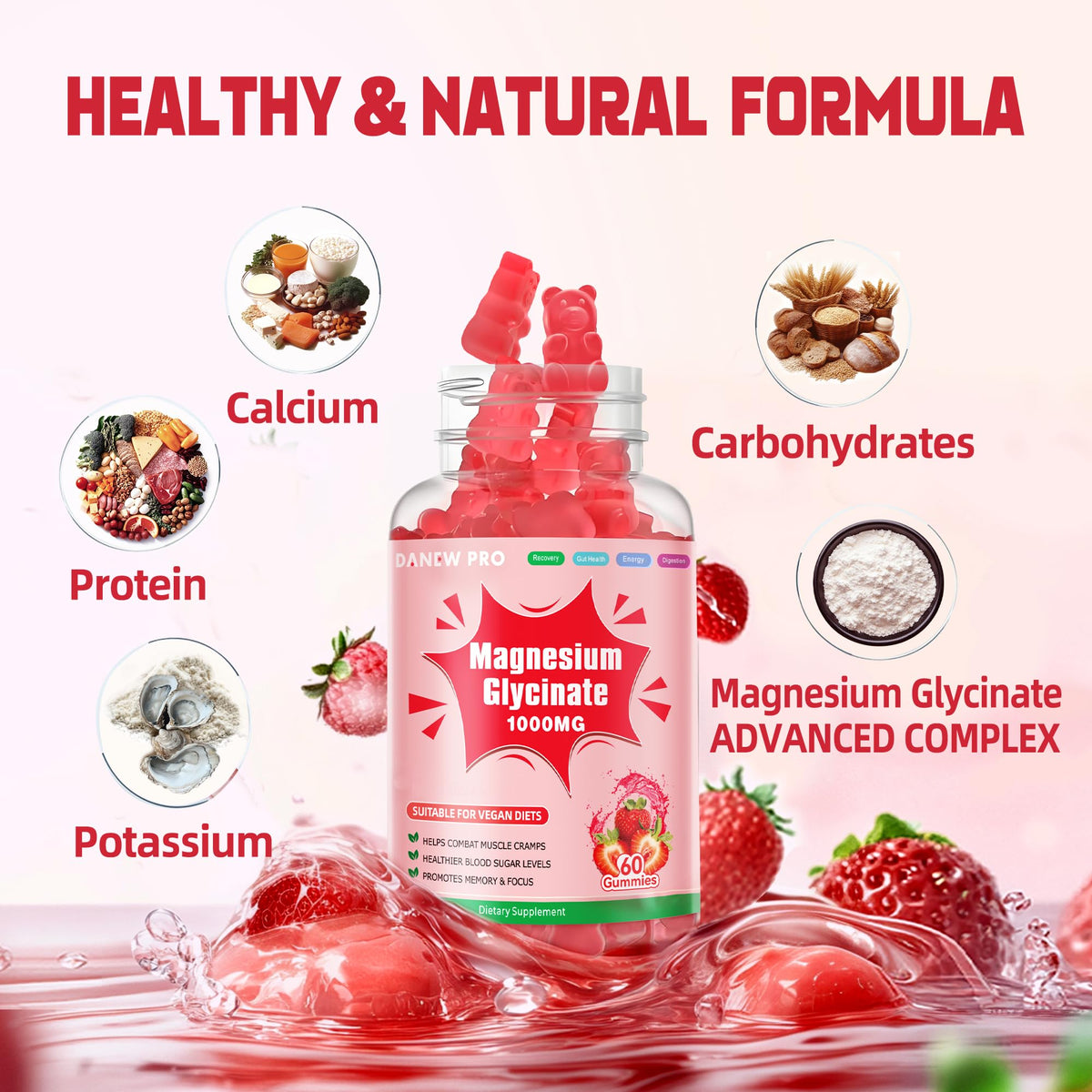 Emballage des gummies DANEW Pro avec mention sans sucre
