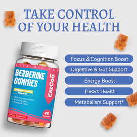 Emballage des Gummies de Berbérine EAZGOO 1200mg, côté