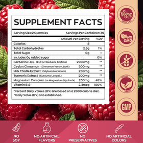 Emballage des gummies de Berbérine HCL Yidout, 60 unités