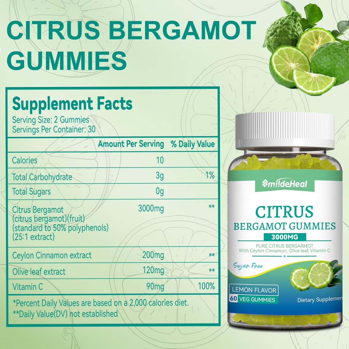 Emballage des Gummies de Bergamote Citronnée SmildeHeal