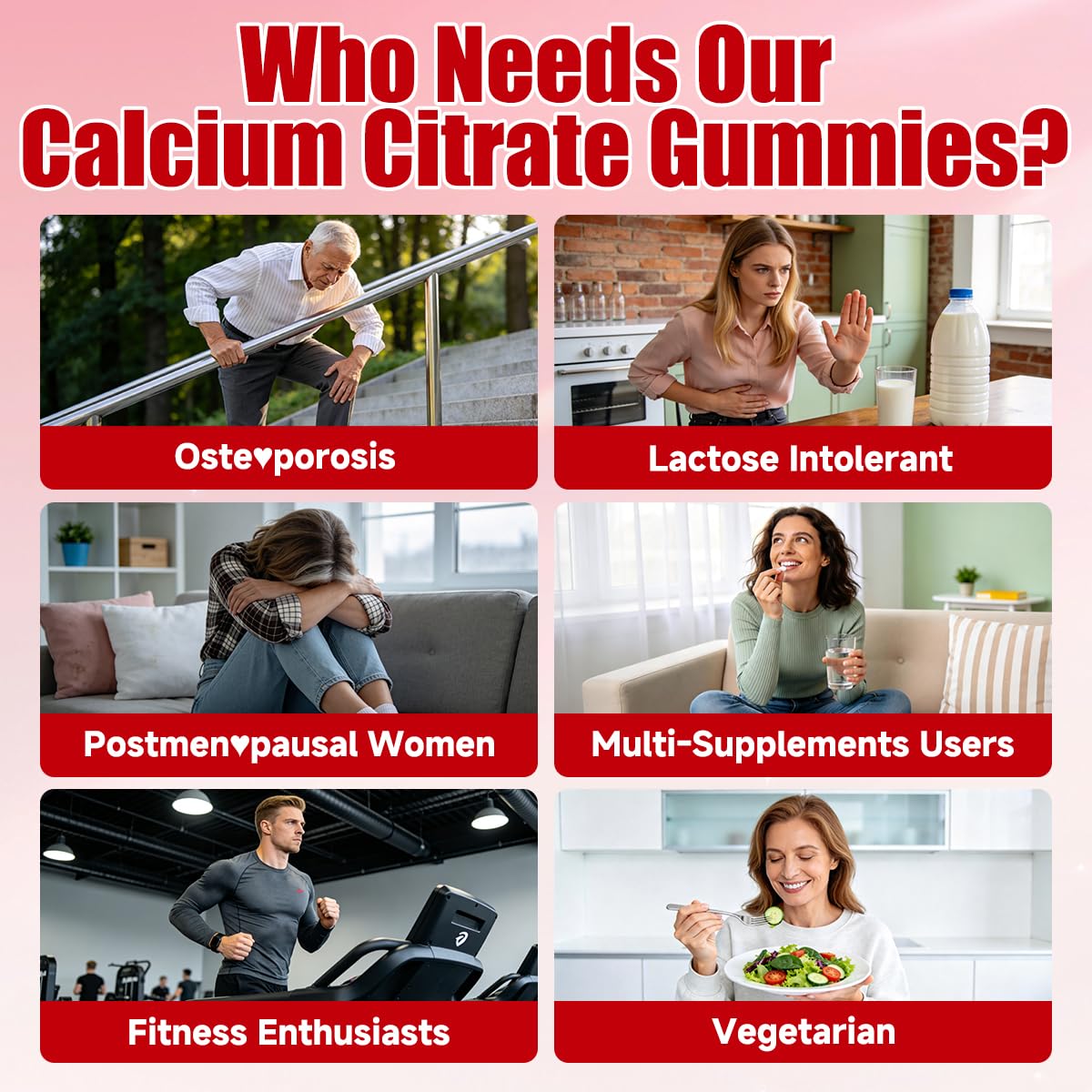 Emballage des gummies de calcium BSSTABBON sur une table