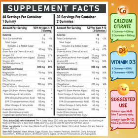 Emballage des gummies de calcium Edmmyliy, côté