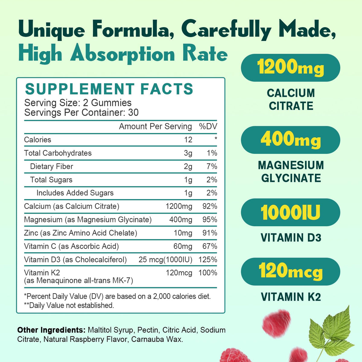 Emballage des gummies de citrate de calcium JIANKYTZ