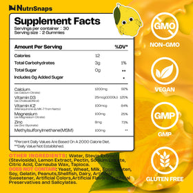 Emballage des gummies de citrate de calcium Nutrisnaps