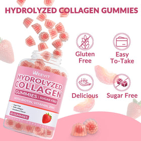 Emballage des gummies de collagène WEEVIT avec informations nutritionnelles
