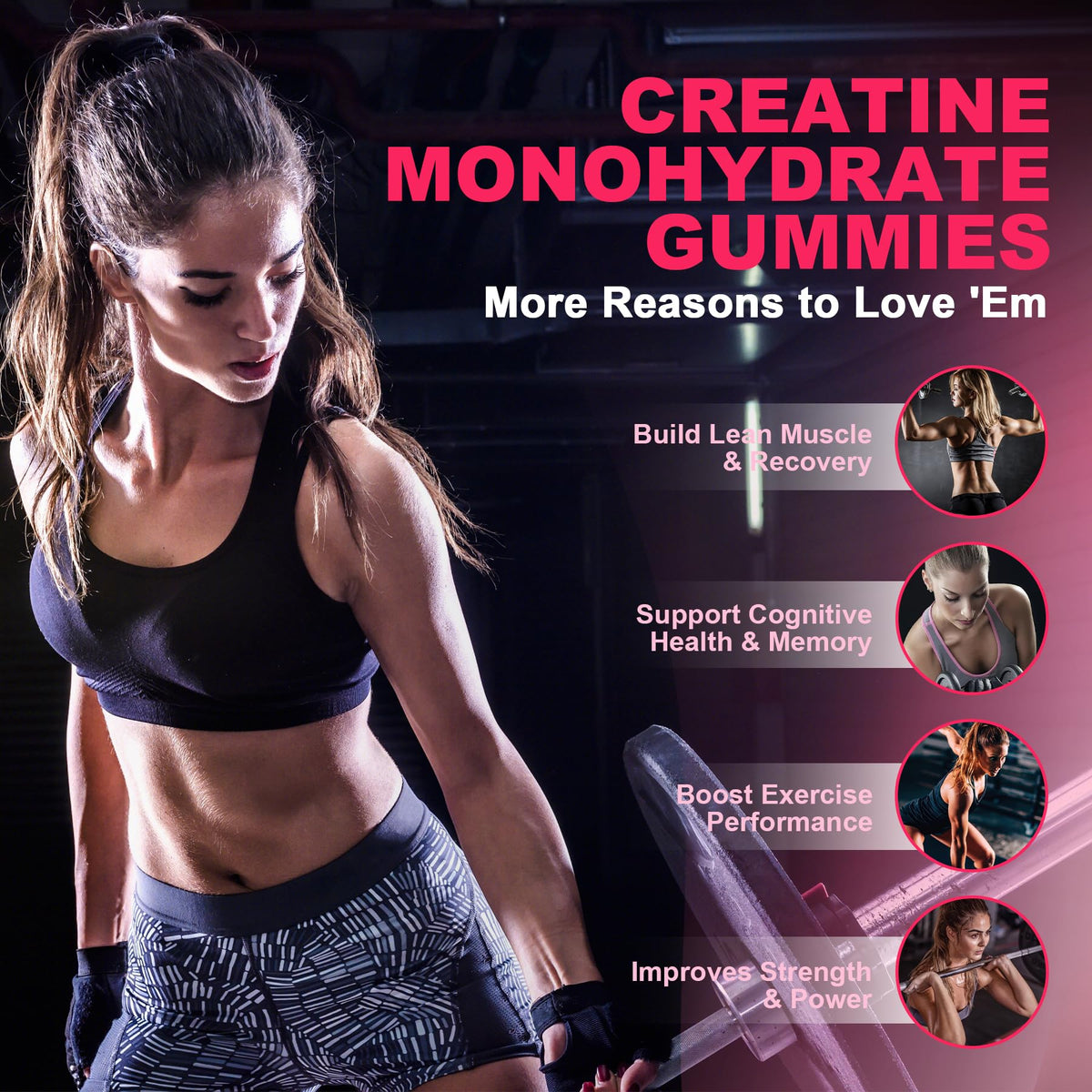 Emballage des gummies de créatine LanranBee 490g