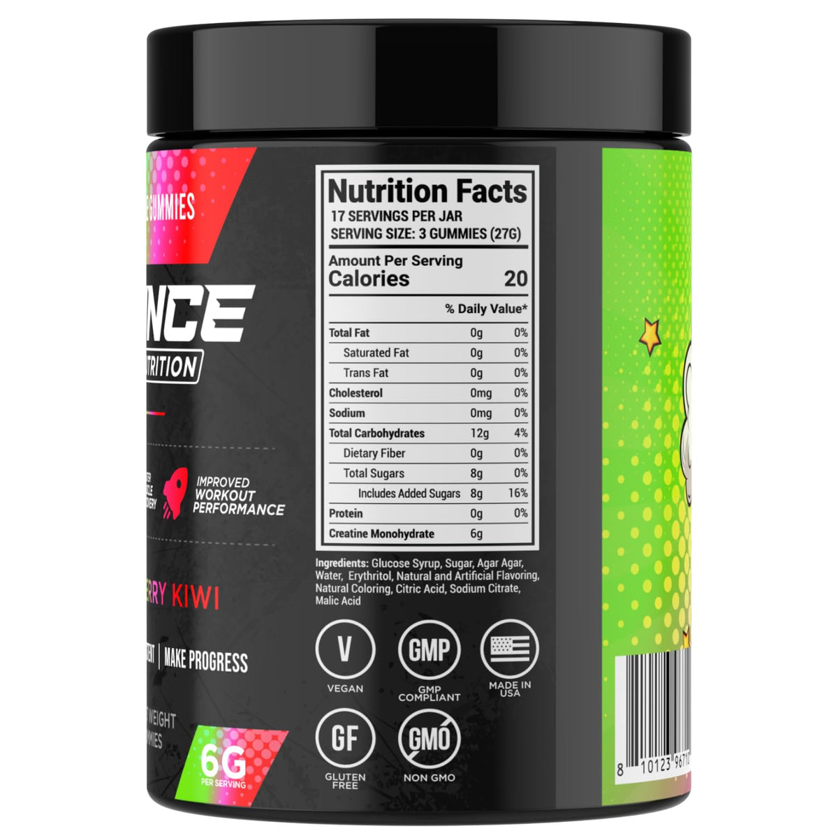 Emballage des gummies de créatine monohydrate Bounce Pro