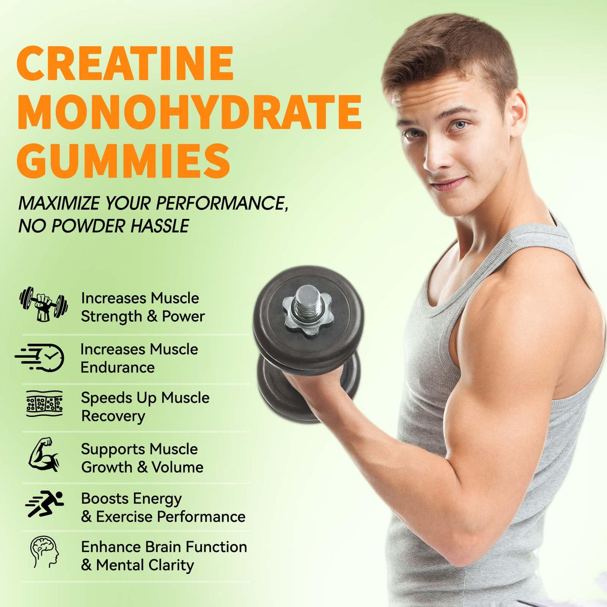 Emballage des gummies de créatine monohydrate LEAFORCE