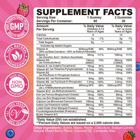 Emballage des gummies de fer CFILIHTC avec informations nutritionnelles