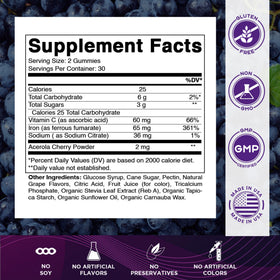 Emballage des Gummies de Fer Vitamatic 65 mg