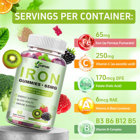 Emballage des gummies de fer ZHPHK, 222g