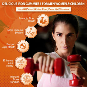 Emballage des gummies de fer ZHPHK avec détails nutritionnels