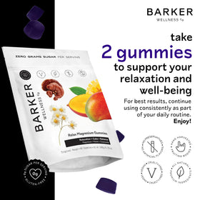 Emballage des gummies de magnésium Barker Wellness Co, 60 pièces