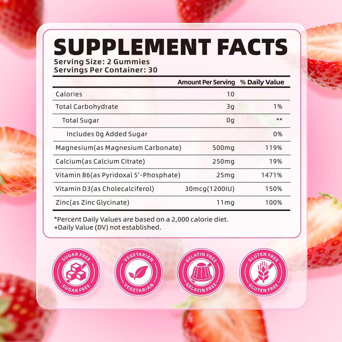 Emballage des gummies de magnésium carbonate softbear, saveur fraise