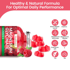 Emballage des gummies de Magnésium Glycinate 1000mg Health4All