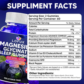 Emballage des Gummies de Magnésium Glycinate Lofux avec myrtille