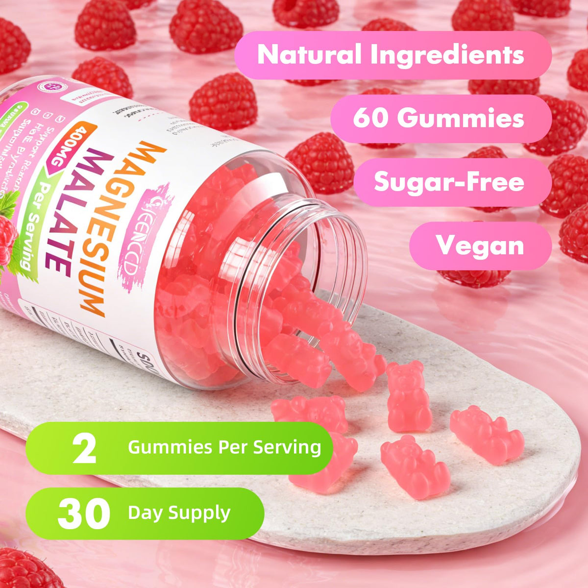 Emballage des gummies de magnésium malate MEENCCD
