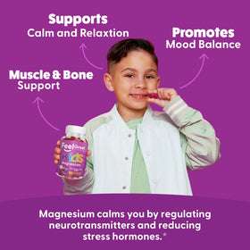 Emballage des gummies de magnésium pour enfants, informations nutritionnelles