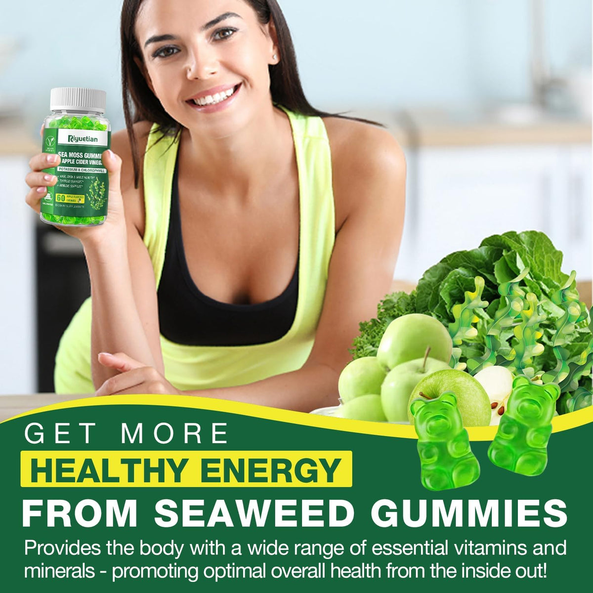 Emballage des gummies de mousse marine Riyuetian