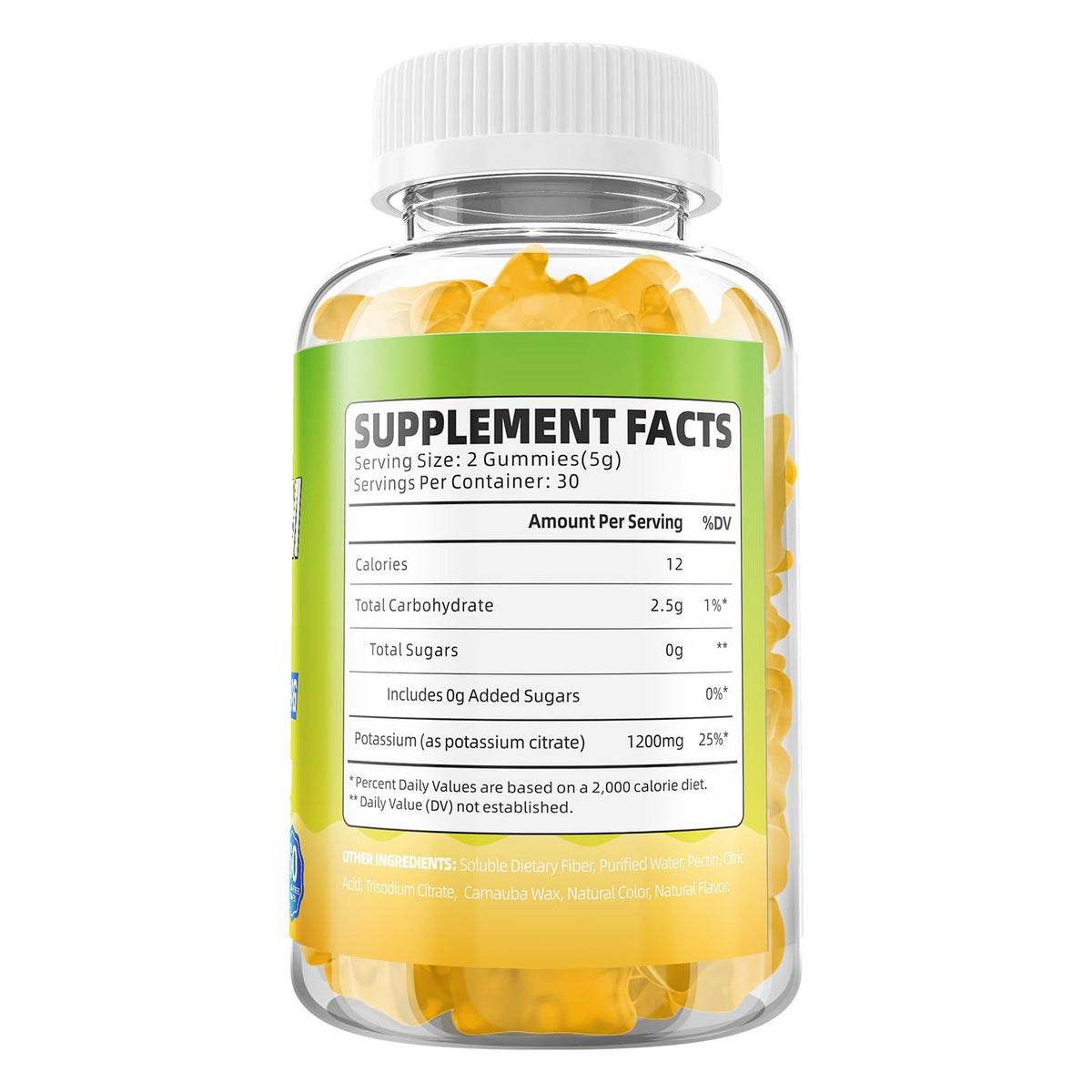 Emballage des gummies de potassium GrnLife, 60 unités