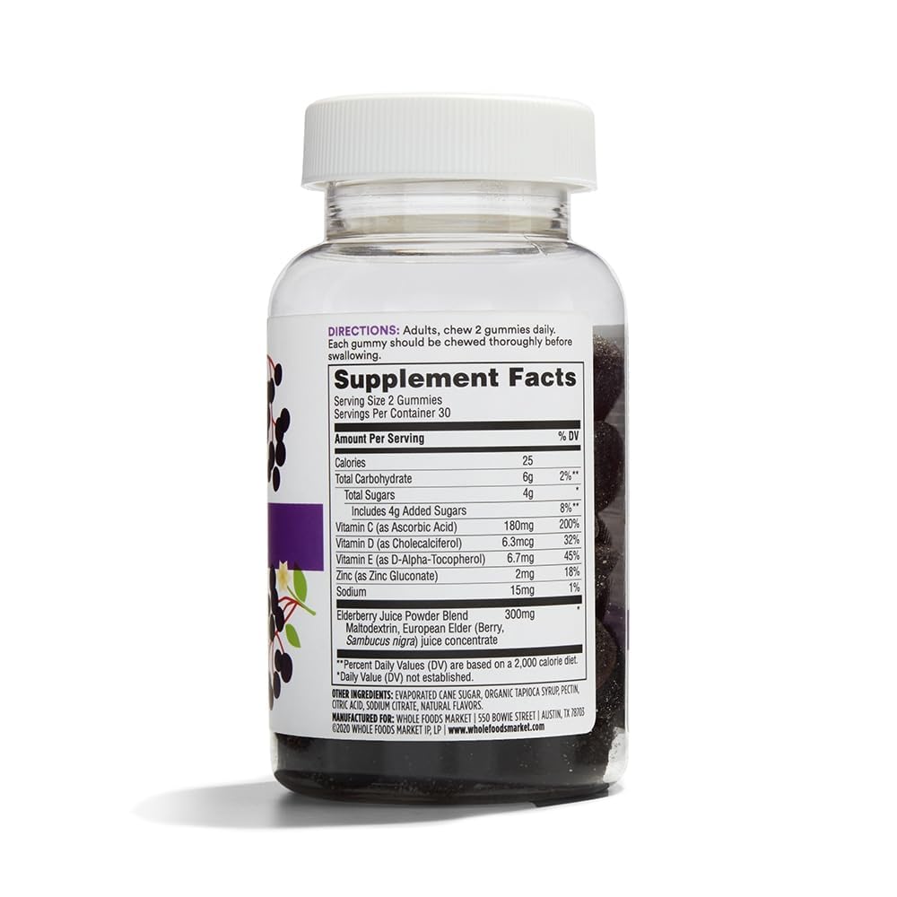 Emballage des gummies de sureau 365 by Whole Foods Market