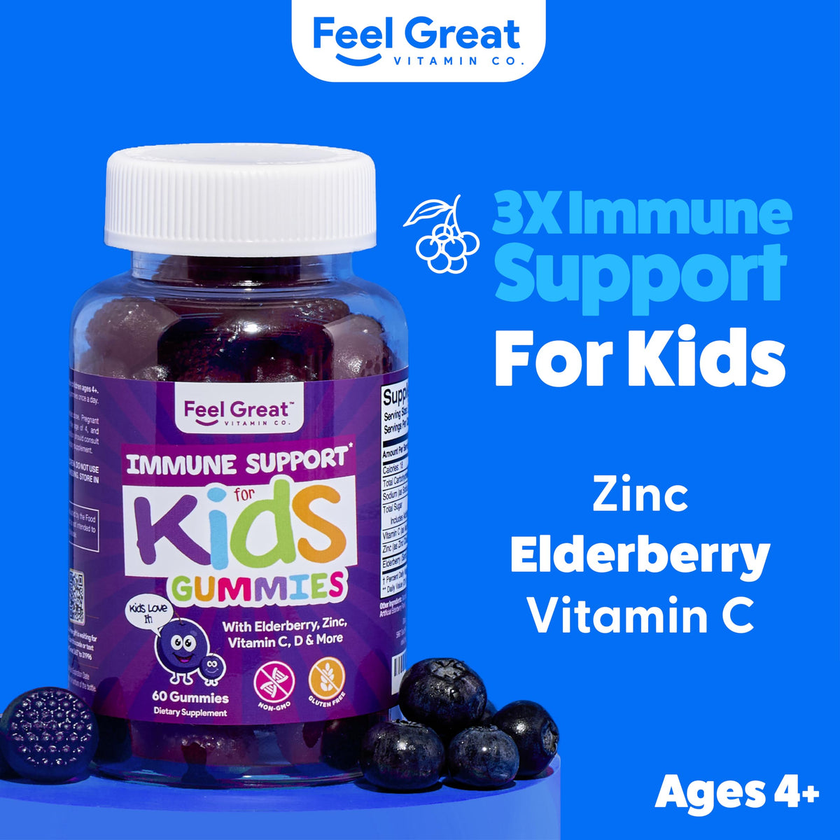 Emballage des Gummies de Sureau pour Enfants, côté