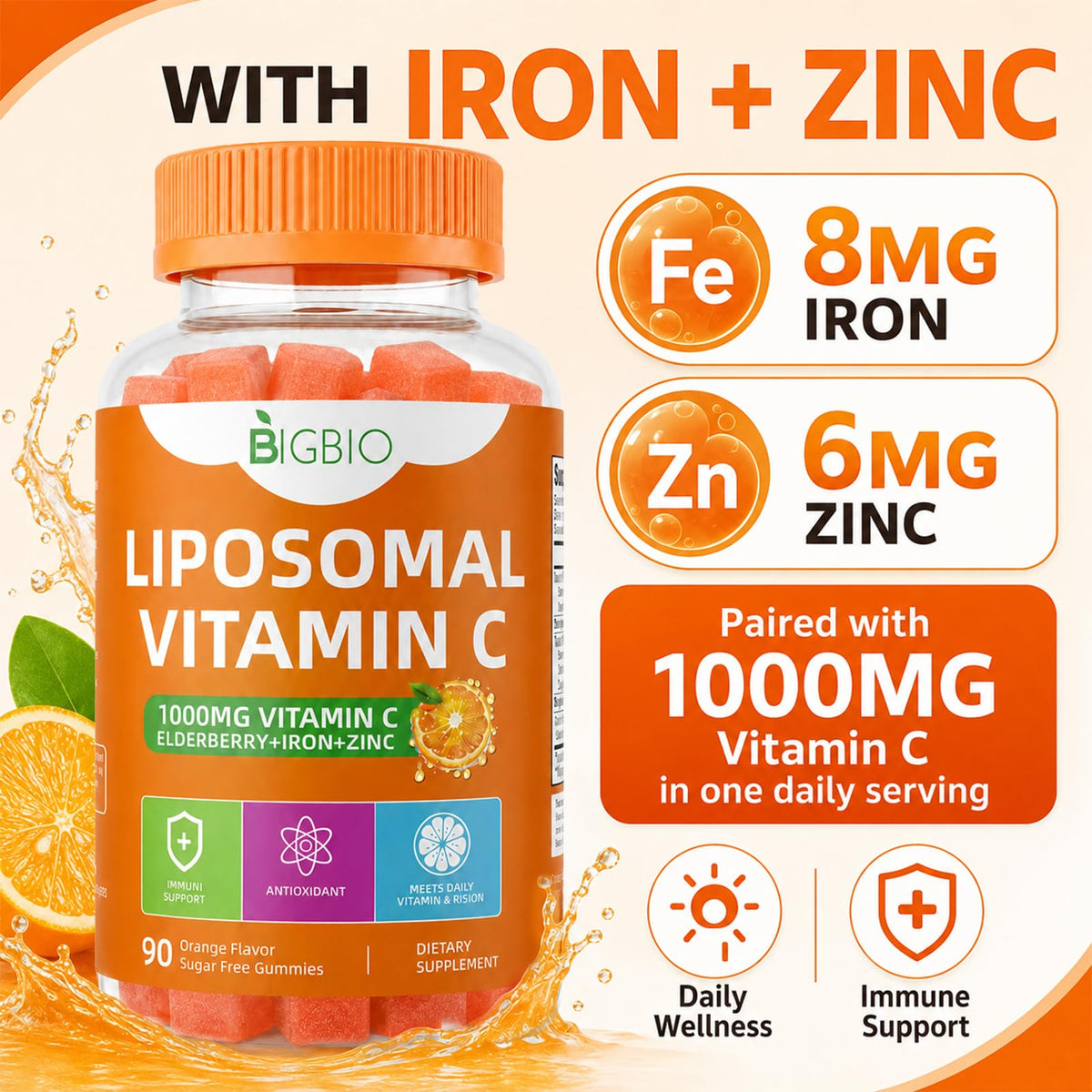 Emballage des gummies de vitamine C liposomale BIGBIO