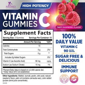Emballage des gummies de Vitamine C Nature's Nutrition