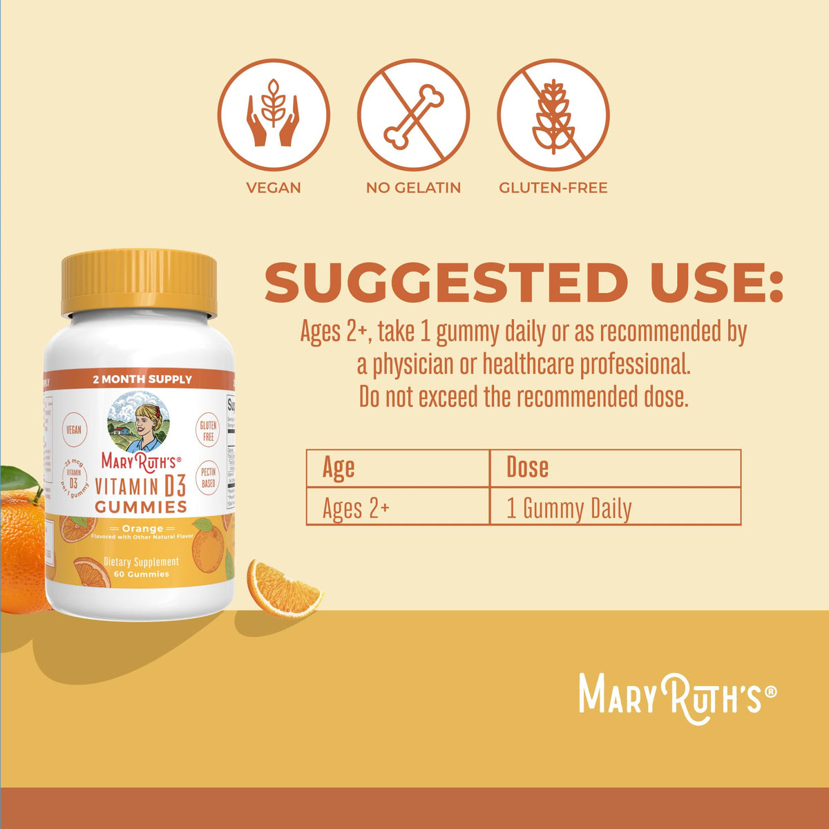 Emballage des gummies de vitamine D3 MARYRUTH'S