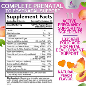 Emballage des gummies de vitamines prénatales Nature's Nutrition