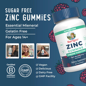 Emballage des Gummies de Zinc MARYRUTH'S avec étiquette B Corp