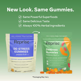 Emballage des gummies déstressantes Reprise avec détails des ingrédients